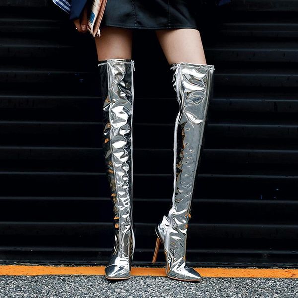 boots ippeum 2021 summer stiletto side zipper high heel over the knee silver patent leather women's, Black
boots ippeum 2021 summer stiletto side zipper high heel over the knee silver patent leather women's, Black