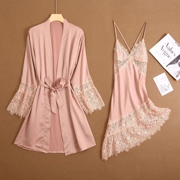women's sleepwear satin lace kimono gown spring summer faux silk robe set 2pcs v-neck strap nightie thin lady casual waistband loungewe, Black;red
women's sleepwear satin lace kimono gown spring summer faux silk robe set 2pcs v-neck strap nightie thin lady casual waistband loungewe, Black;red