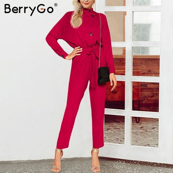 women's jumpsuits & rompers berrygo women long sleeve stand neck jumpsuit elegant sash female casual romper ladies overalls, Black;white
women's jumpsuits & rompers berrygo women long sleeve stand neck jumpsuit elegant sash female casual romper ladies overalls, Black;white