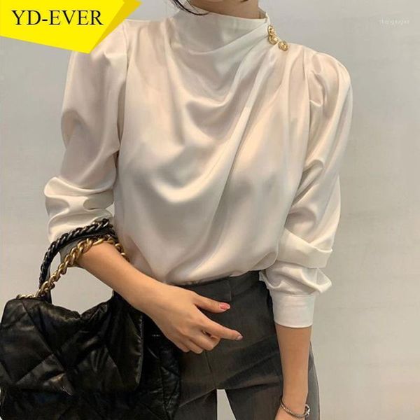 women's blouses & shirts stand collar pleat design solid blouse women pullover puff long sleeve work style ol blusas spring bead all ma, White
women's blouses & shirts stand collar pleat design solid blouse women pullover puff long sleeve work style ol blusas spring bead all ma, White