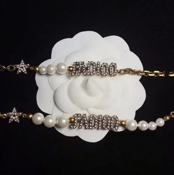 d letter branded letter pearl bracelet women's net red same temperament women's diamond necklace, Black
d letter branded letter pearl bracelet women's net red same temperament women's diamond necklace, Black