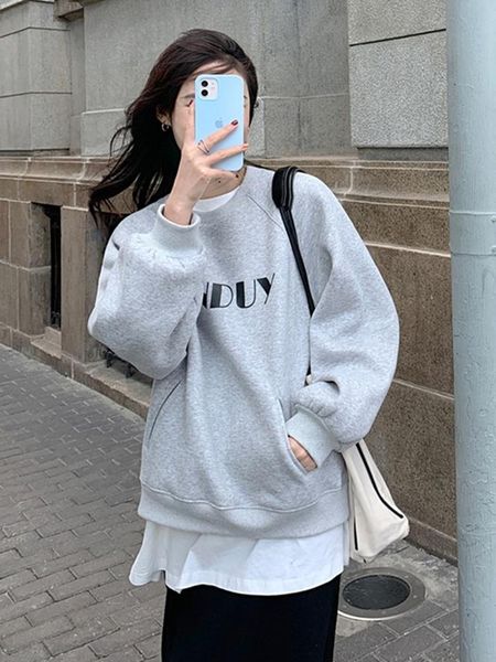 women's hoodies & sweatshirts round neck hoodless 2021 fashion spring and autumn thin style loose korean small coat, Black
women's hoodies & sweatshirts round neck hoodless 2021 fashion spring and autumn thin style loose korean small coat, Black