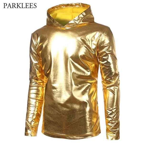 shiny gold coated metallic thin hoodie sweatshirt fashion nightclub wear hoodies sweatshirts men women hip hop hoody 210813, Black
shiny gold coated metallic thin hoodie sweatshirt fashion nightclub wear hoodies sweatshirts men women hip hop hoody 210813, Black