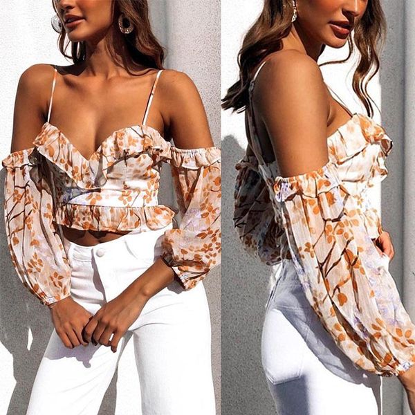 women's blouses & shirts floral deep v-neck ruffles 2021 female long sleeve slim crop ladies all-match thin short blouse, White
women's blouses & shirts floral deep v-neck ruffles 2021 female long sleeve slim crop ladies all-match thin short blouse, White