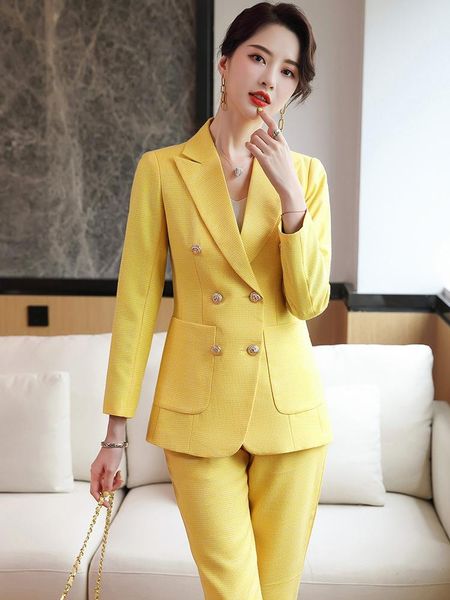 formal uniform designs pantsuits with pants and jackets coat elegant yellow women business work wear blazers ol styles women's two piec, White
formal uniform designs pantsuits with pants and jackets coat elegant yellow women business work wear blazers ol styles women's two piec, White