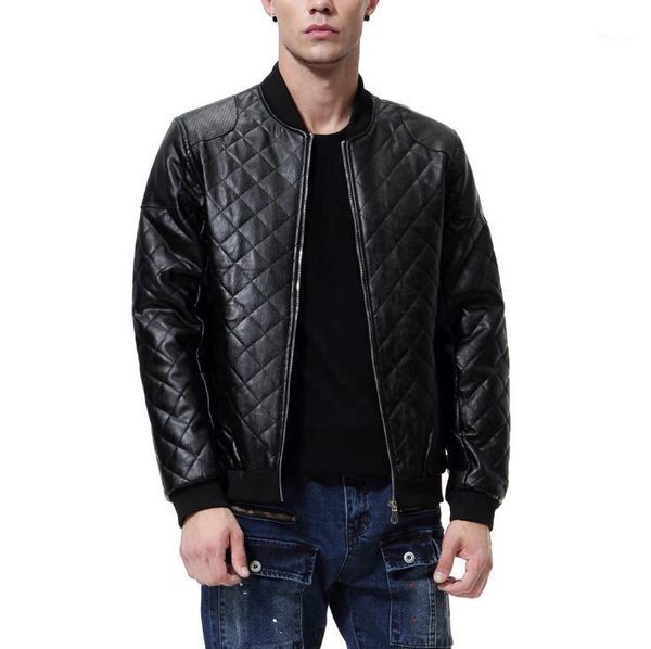brand men's british style pu leather for men fashion rhombus outerwear male stand collar jacket mens casual coat, Black
brand men's british style pu leather for men fashion rhombus outerwear male stand collar jacket mens casual coat, Black
