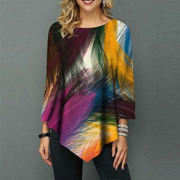 women's blouses & shirts 2021 autumn clothing fashion printed 3/4 sleeve blouse casual elegant plus size tee femme o-neck ladies, White
women's blouses & shirts 2021 autumn clothing fashion printed 3/4 sleeve blouse casual elegant plus size tee femme o-neck ladies, White