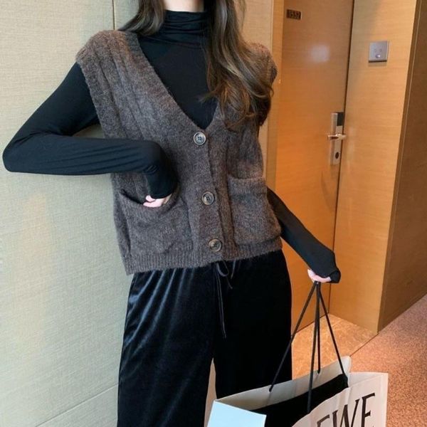 women's knits & tees knitted vest womens v-neck cardigan autumn and winter korean fashion casual loose sweater solid color lady, White
women's knits & tees knitted vest womens v-neck cardigan autumn and winter korean fashion casual loose sweater solid color lady, White