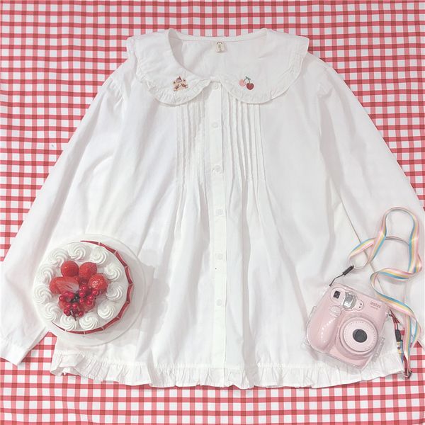 japan mori lolita blouses girls peter pan collar cute white shirts women clothes kawaii bear long sleeve vintage ruffle, White;black
japan mori lolita blouses girls peter pan collar cute white shirts women clothes kawaii bear long sleeve vintage ruffle, White;black