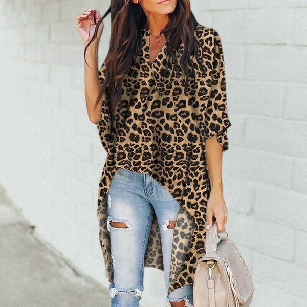 women ladies v-neck casual blouse long sleeve irregular leopard print shirt loose t-shirt women's tracksuits, Gray
women ladies v-neck casual blouse long sleeve irregular leopard print shirt loose t-shirt women's tracksuits, Gray