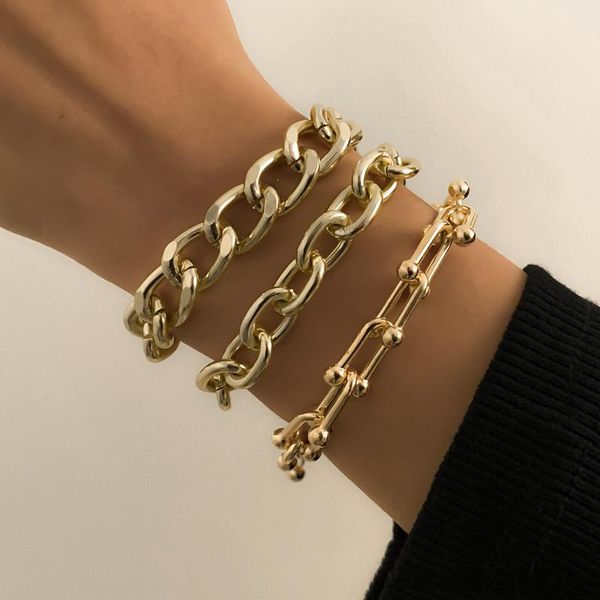 vintage hip hop gold silver color chain bracelet sets for women men multilayer bangles jewelry 2021 gifts link,, Black
vintage hip hop gold silver color chain bracelet sets for women men multilayer bangles jewelry 2021 gifts link,, Black