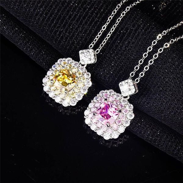 pendant necklaces huitan temperament sweet pink/yellow necklace for women bling cubic zirconia delicate party jewelry fashion accessories, Silver
pendant necklaces huitan temperament sweet pink/yellow necklace for women bling cubic zirconia delicate party jewelry fashion accessories, Silver