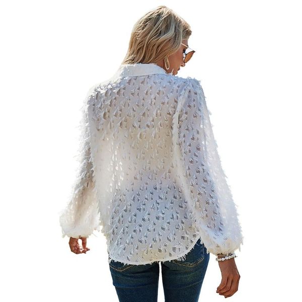 men's casual shirts women spring summer shirt with feather single breasted blouse lantern sleeve top, White;black
men's casual shirts women spring summer shirt with feather single breasted blouse lantern sleeve top, White;black