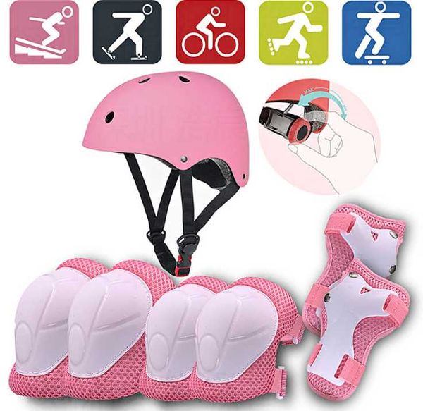 children's roller skating skateboard bicycle helmet protector bike 7-piece set elbow & knee pads, Black;gray
children's roller skating skateboard bicycle helmet protector bike 7-piece set elbow & knee pads, Black;gray