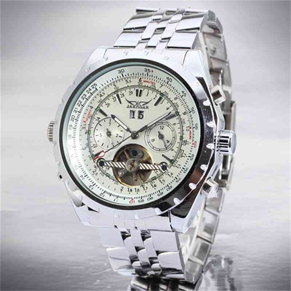 jaragar new trend fashion men mechanical watches calendar hollow design steel belt leather belts, Slivery;brown
jaragar new trend fashion men mechanical watches calendar hollow design steel belt leather belts, Slivery;brown