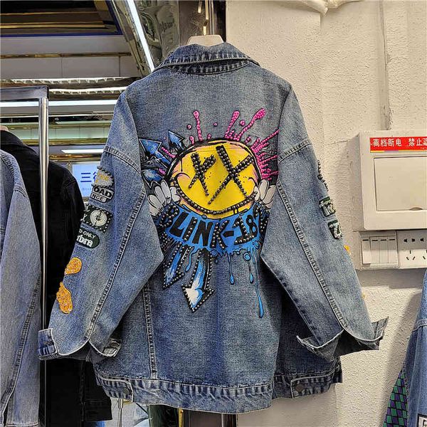 women's jackets loose jean jacket with female rhinestones, vintage hip hop style beads and embroidery, , g8bz, Black;brown
women's jackets loose jean jacket with female rhinestones, vintage hip hop style beads and embroidery, , g8bz, Black;brown