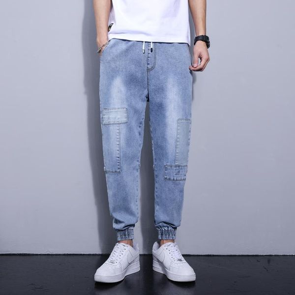 men's jeans 2021 men denim pants baggy harem streetwear autumn male korean style ankle harajuku casual tie feet joggers trousers, Blue
men's jeans 2021 men denim pants baggy harem streetwear autumn male korean style ankle harajuku casual tie feet joggers trousers, Blue