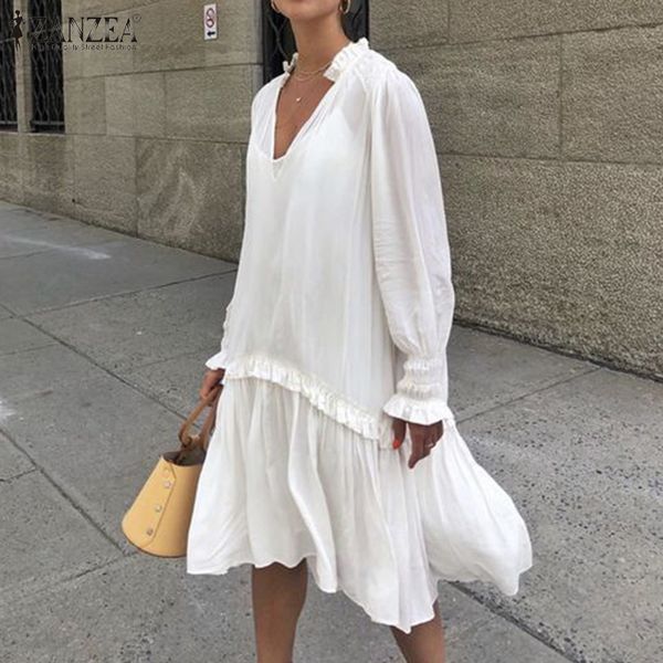 fashion ruffle midi dress womens summer sundress zanzea casual puff sleeve patchwoek vestidos female v neck robe plus size 5xl, Black;gray
fashion ruffle midi dress womens summer sundress zanzea casual puff sleeve patchwoek vestidos female v neck robe plus size 5xl, Black;gray