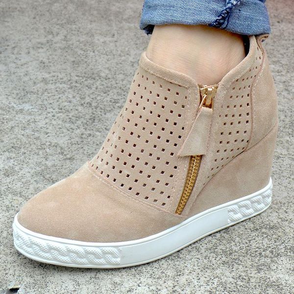 boots fashion women perforation hole suede leather ankle female thick sole wedge heels zapato height increasing bottines, Black
boots fashion women perforation hole suede leather ankle female thick sole wedge heels zapato height increasing bottines, Black