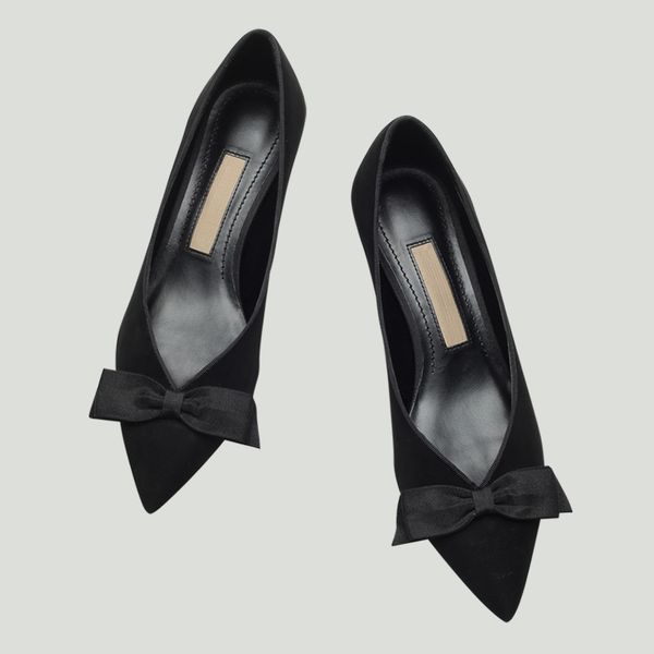 dress shoes high heel women spring women's 5cm black pointed work mid-heeled bow with small shoes
dress shoes high heel women spring women's 5cm black pointed work mid-heeled bow with small shoes