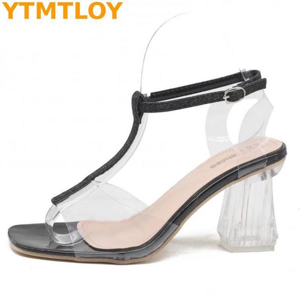 dress shoes 2021 women's sandals wear simple style pvc transparent buckle high heels woman heel, Black
dress shoes 2021 women's sandals wear simple style pvc transparent buckle high heels woman heel, Black