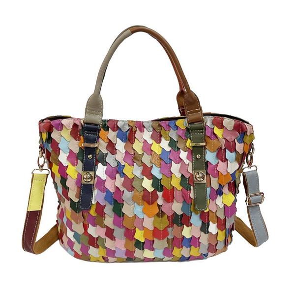 evening bags retro genuine leather large capacity tote for women cow patchwork shoulder handle bag female casual studs handbag
evening bags retro genuine leather large capacity tote for women cow patchwork shoulder handle bag female casual studs handbag