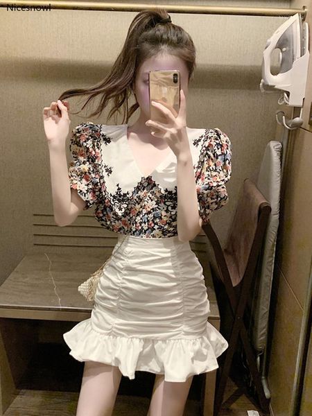 nicesnowl net red fashion suit hong kong flavor lapel floral shirt ruffle fishtail skirt summer women's two-piece suits & blazers, White;black
nicesnowl net red fashion suit hong kong flavor lapel floral shirt ruffle fishtail skirt summer women's two-piece suits & blazers, White;black