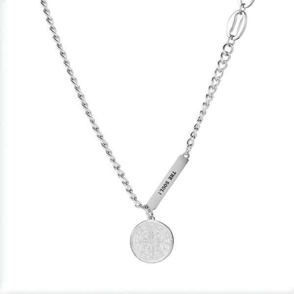 chains vintage carved coin necklace for women stainless steel silver color medallion pendant chain long choker jewelry collier
chains vintage carved coin necklace for women stainless steel silver color medallion pendant chain long choker jewelry collier