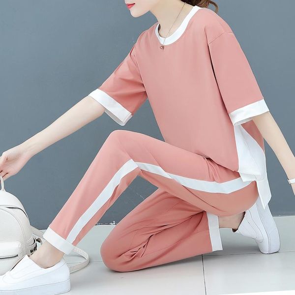 women's tracksuits 2021 temperament casual 2 piece set short sleeve spring and summer sportswear two cotton plus size green pink, Gray
women's tracksuits 2021 temperament casual 2 piece set short sleeve spring and summer sportswear two cotton plus size green pink, Gray