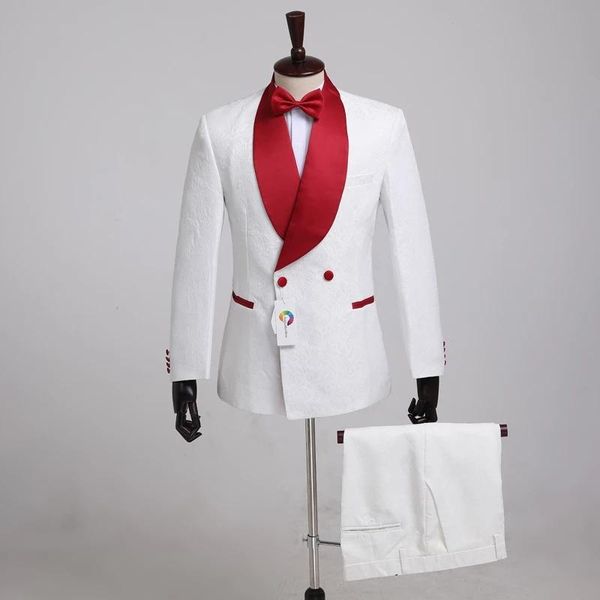 men suits floral pattern red shawl lapel double breasted wedding for man bridegroom tailored tuxedo blazer slim fit formal men's & blaz, White;black
men suits floral pattern red shawl lapel double breasted wedding for man bridegroom tailored tuxedo blazer slim fit formal men's & blaz, White;black