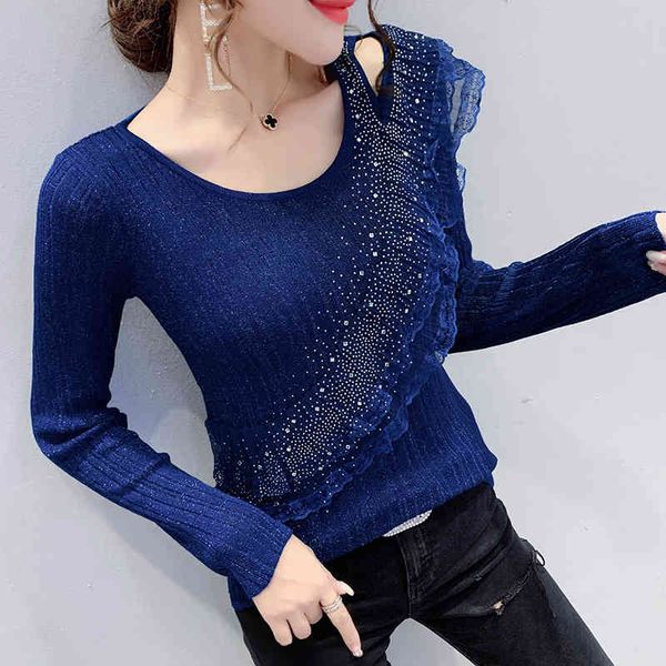 woman sweaters slim long sleeve spring autumn black fashion off shoulder ruffle diamond lace knitwear sweater 200e 210420, White;black
woman sweaters slim long sleeve spring autumn black fashion off shoulder ruffle diamond lace knitwear sweater 200e 210420, White;black