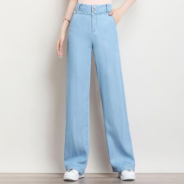 women's jeans female loose in the summer of 2021 han edition tall waist straight tube trousers, thin section, Blue
women's jeans female loose in the summer of 2021 han edition tall waist straight tube trousers, thin section, Blue