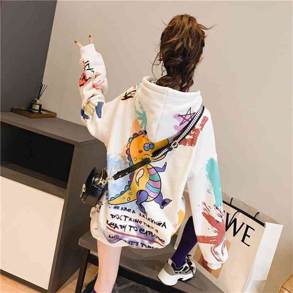 women hooded graffiti print plus velvet thick ladies ins super fire lazy style jacket spring and autumn thin 210813, Black
women hooded graffiti print plus velvet thick ladies ins super fire lazy style jacket spring and autumn thin 210813, Black