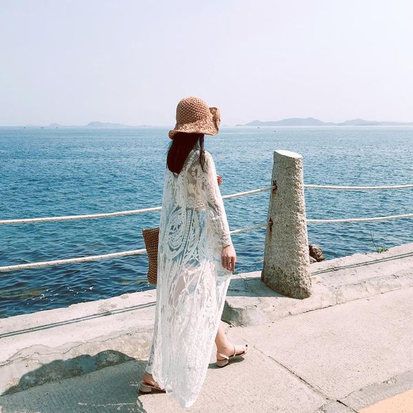 summer lace embroidered cardigan sunscreen women's outer wear mid-length all-match seaside vacation beach jacket jackets, Black;brown
summer lace embroidered cardigan sunscreen women's outer wear mid-length all-match seaside vacation beach jacket jackets, Black;brown
