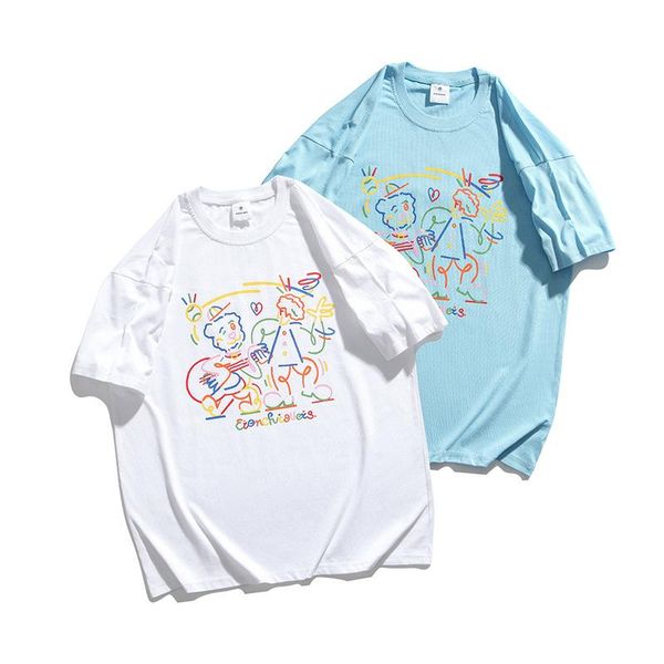 women's t-shirt 2021 creative and interesting printed shirt japanese loose summer tide short-sleeved women couple, White
women's t-shirt 2021 creative and interesting printed shirt japanese loose summer tide short-sleeved women couple, White