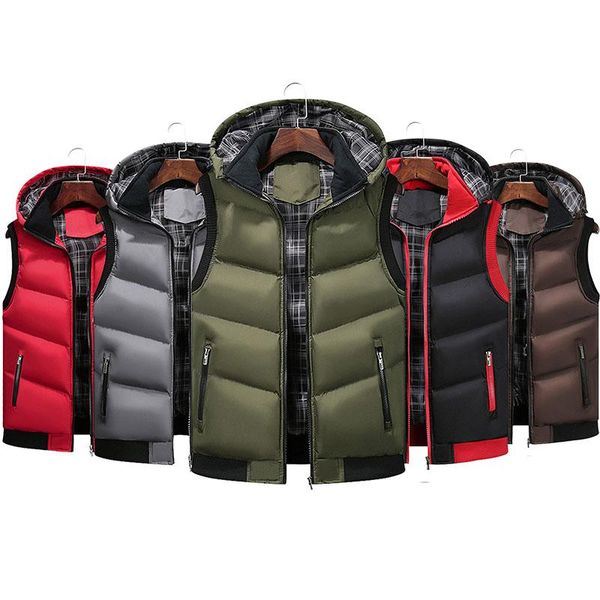 men's vests winter warm mens vest jacket hooded sleeveless coat male casual outerwear brand clothing men waistcoat hat detachable, Black;white
men's vests winter warm mens vest jacket hooded sleeveless coat male casual outerwear brand clothing men waistcoat hat detachable, Black;white