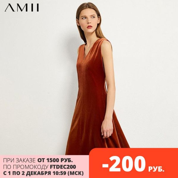 casual dresses amii minimalism autumn women's dress fashion velvet vneck slim fit solid sleeveless knee-length for women 12021279, Black;gray
casual dresses amii minimalism autumn women's dress fashion velvet vneck slim fit solid sleeveless knee-length for women 12021279, Black;gray