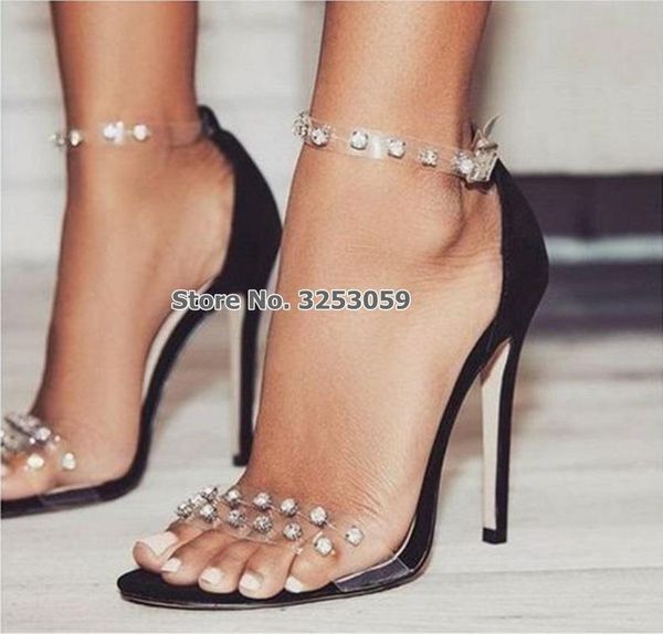women bling crystal sandals high heels clear pvc single strap rhinestone dress shoes white black gladiator
women bling crystal sandals high heels clear pvc single strap rhinestone dress shoes white black gladiator