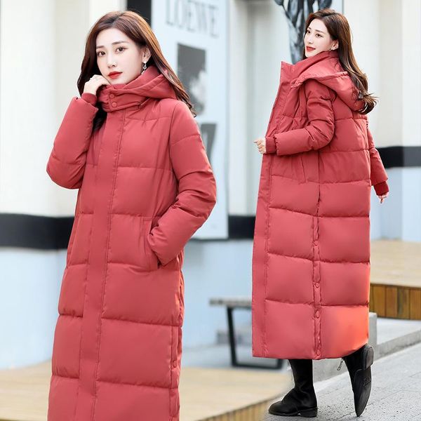 women's down & parkas 2021 korean style padded jacket long hooded solid color over-the-knee thick bread, Black
women's down & parkas 2021 korean style padded jacket long hooded solid color over-the-knee thick bread, Black
