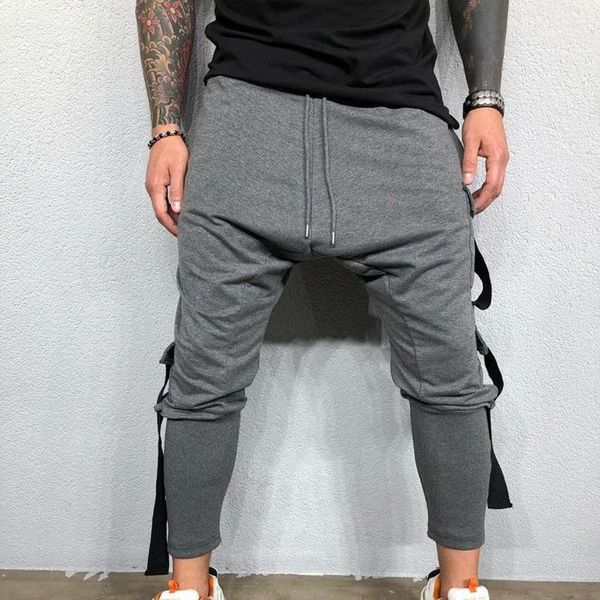 men's pants men big sizes fashion ankle banded trousers contrast color pocket stitching tether elastic waist plus size, Black
men's pants men big sizes fashion ankle banded trousers contrast color pocket stitching tether elastic waist plus size, Black