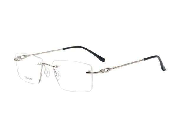 fashion sunglasses frames myopia eyeglasses rimless pure titanium frame clear lens goggle retro optical eyewear spectacl, Black 
fashion sunglasses frames myopia eyeglasses rimless pure titanium frame clear lens goggle retro optical eyewear spectacl, Black