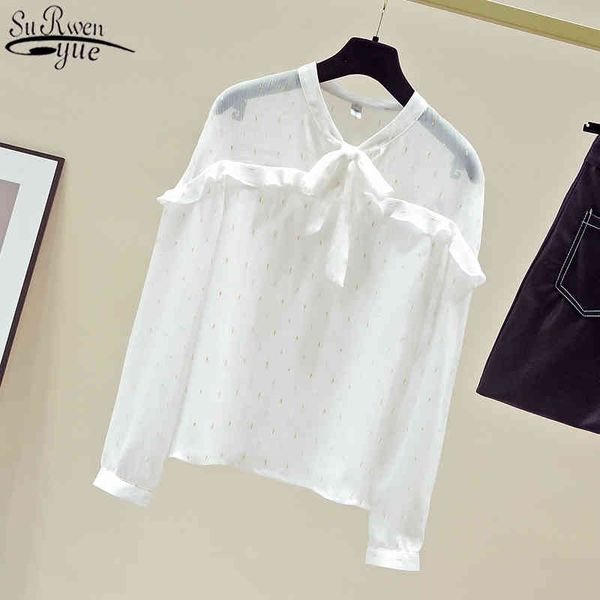 autumn korean long sleeve white chiffon blouse fashion see through elegant ruffled bow collar blusas mujer 11149 210427
autumn korean long sleeve white chiffon blouse fashion see through elegant ruffled bow collar blusas mujer 11149 210427