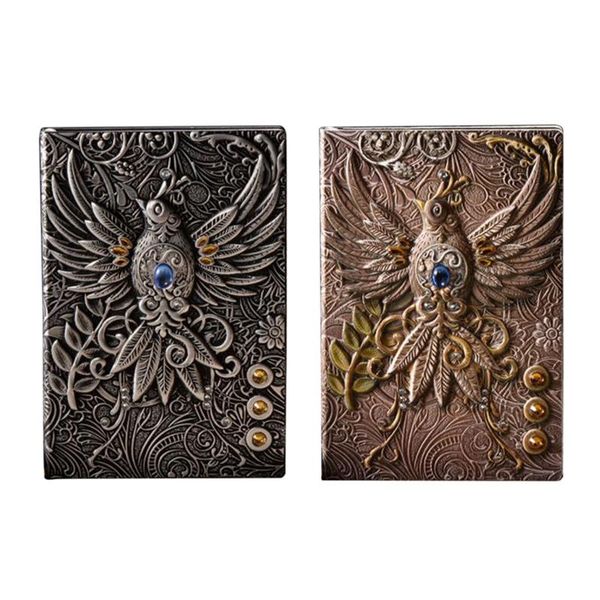 pcs anaglyph gilding phenix notebook retro planner bronze book school supplies office culture and education a & d notepads, Purple;pink