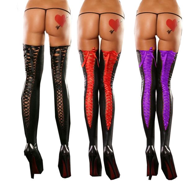 set temperament and interest purple red black women's fun leggings leather stockings ds stage performance patent, Black;white
set temperament and interest purple red black women's fun leggings leather stockings ds stage performance patent, Black;white