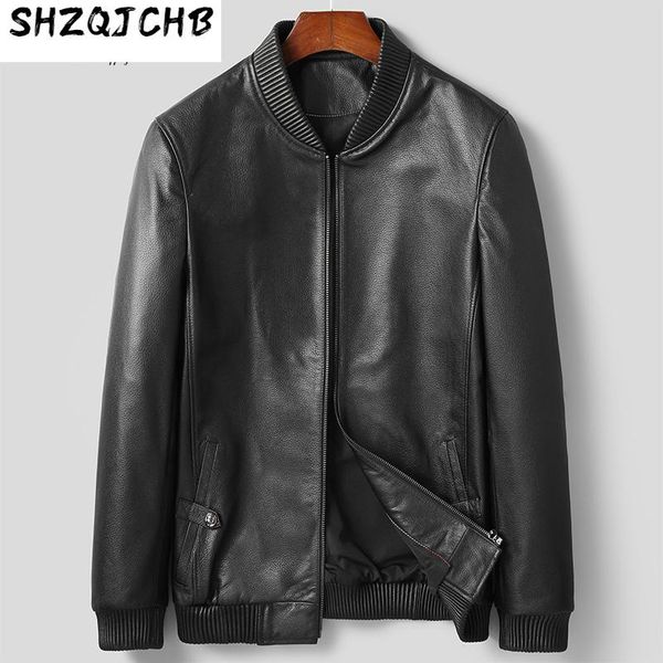 men's leather & faux shzq autumn pure short jacket baseball thin casual coat, Black
men's leather & faux shzq autumn pure short jacket baseball thin casual coat, Black