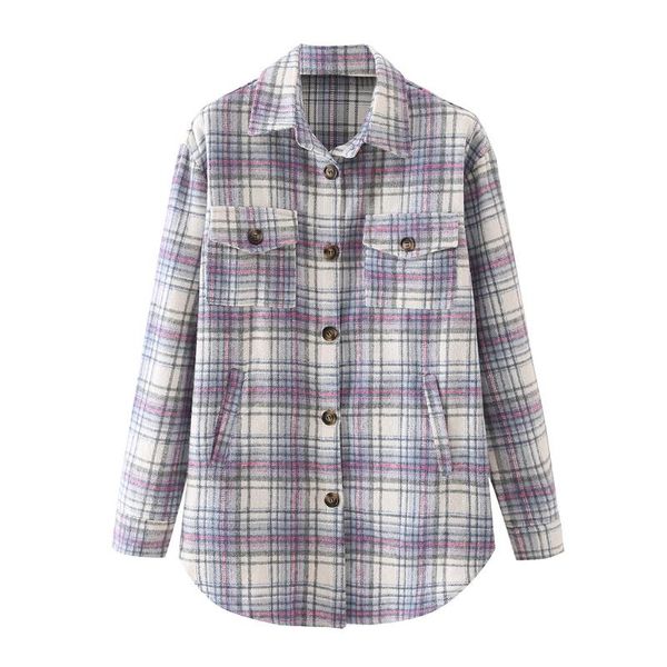 women's blouses & shirts vintage women tweed plaid 2021 autumn fashion ladies elegant loose streetwear girls oversize outwear, White
women's blouses & shirts vintage women tweed plaid 2021 autumn fashion ladies elegant loose streetwear girls oversize outwear, White
