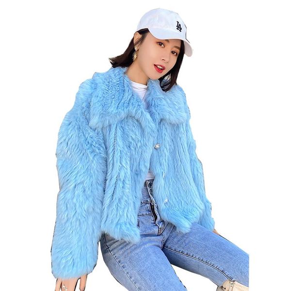 women's fur & faux winter autumn fashion women genuine coat with turn down big collar long lady casual knitted jacket, Black
women's fur & faux winter autumn fashion women genuine coat with turn down big collar long lady casual knitted jacket, Black