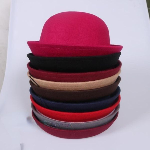 stingy brim hats 10pcs fashion spring autumn children adults woolen flannel curled dome hat fedoras ball solid colors, Blue;gray
stingy brim hats 10pcs fashion spring autumn children adults woolen flannel curled dome hat fedoras ball solid colors, Blue;gray
