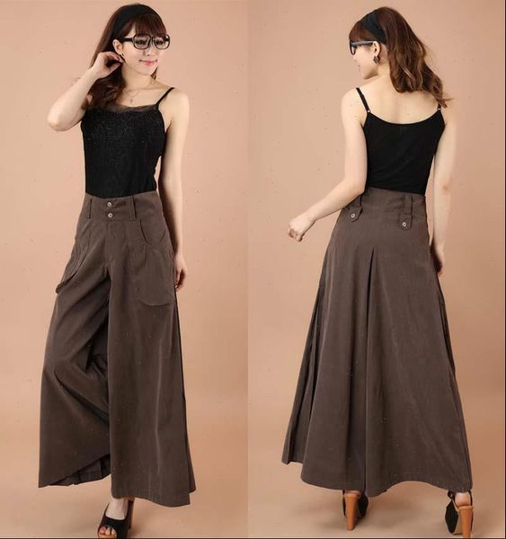 plus size spring summer solid womens capris wide leg loose dress casual skirt trousers culottes, Black;white
plus size spring summer solid womens capris wide leg loose dress casual skirt trousers culottes, Black;white