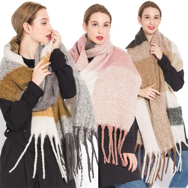 scarves winter warm knitted plaid scarf women's wool pashmina tassels ladies shawls and wraps foulard femme stole, Blue;gray
scarves winter warm knitted plaid scarf women's wool pashmina tassels ladies shawls and wraps foulard femme stole, Blue;gray